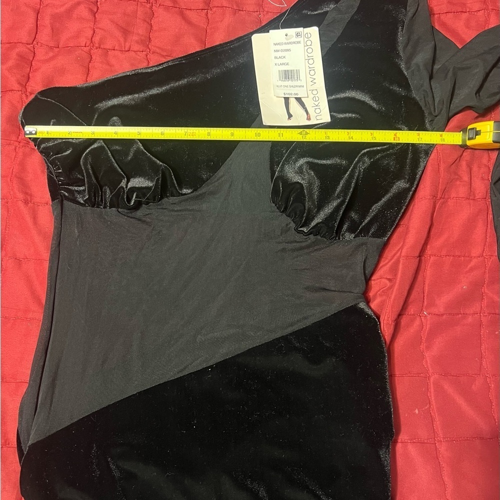Naked Wardrobe Elegant Black One-Shoulder Dress - Picture 10 of 10